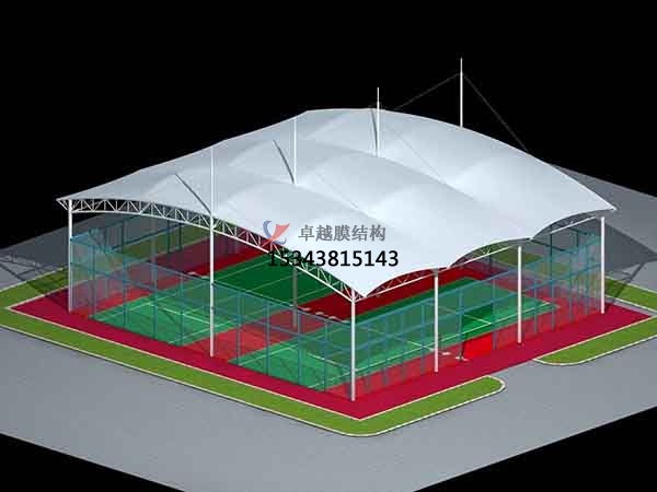 江蘇網(wǎng)球場(chǎng)膜結(jié)構(gòu)頂蓋/籃球場(chǎng)屋頂/門球場(chǎng)雨棚安裝