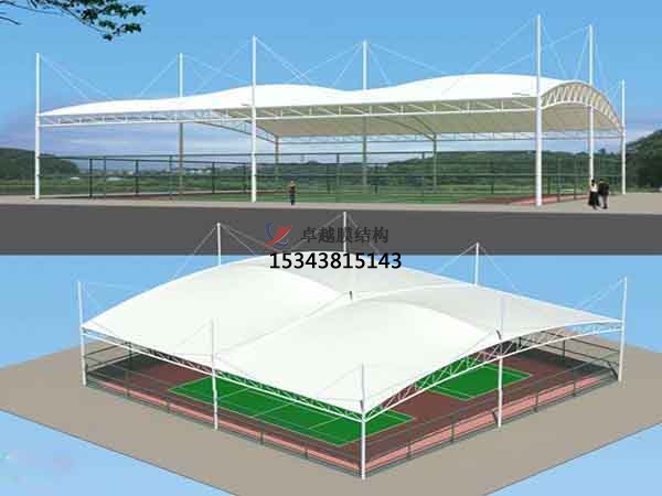 佳木斯網(wǎng)球場膜結(jié)構(gòu)頂蓋/籃球場屋頂/門球場雨棚安裝